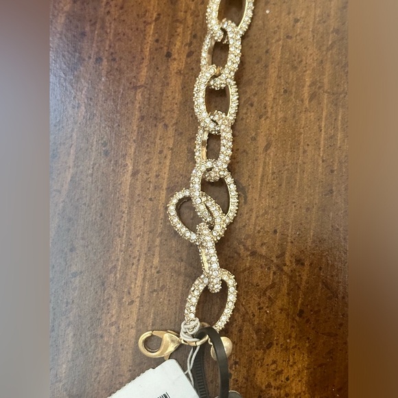J Crew gold and crystal chain link bracelet - Picture 6 of 8